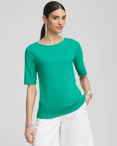 Pima Cotton Bateau-Neck Tee