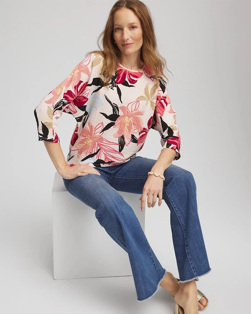 Textured Tapered Dolman Top