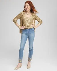 Girlfriend Sequin Ankle Jeans