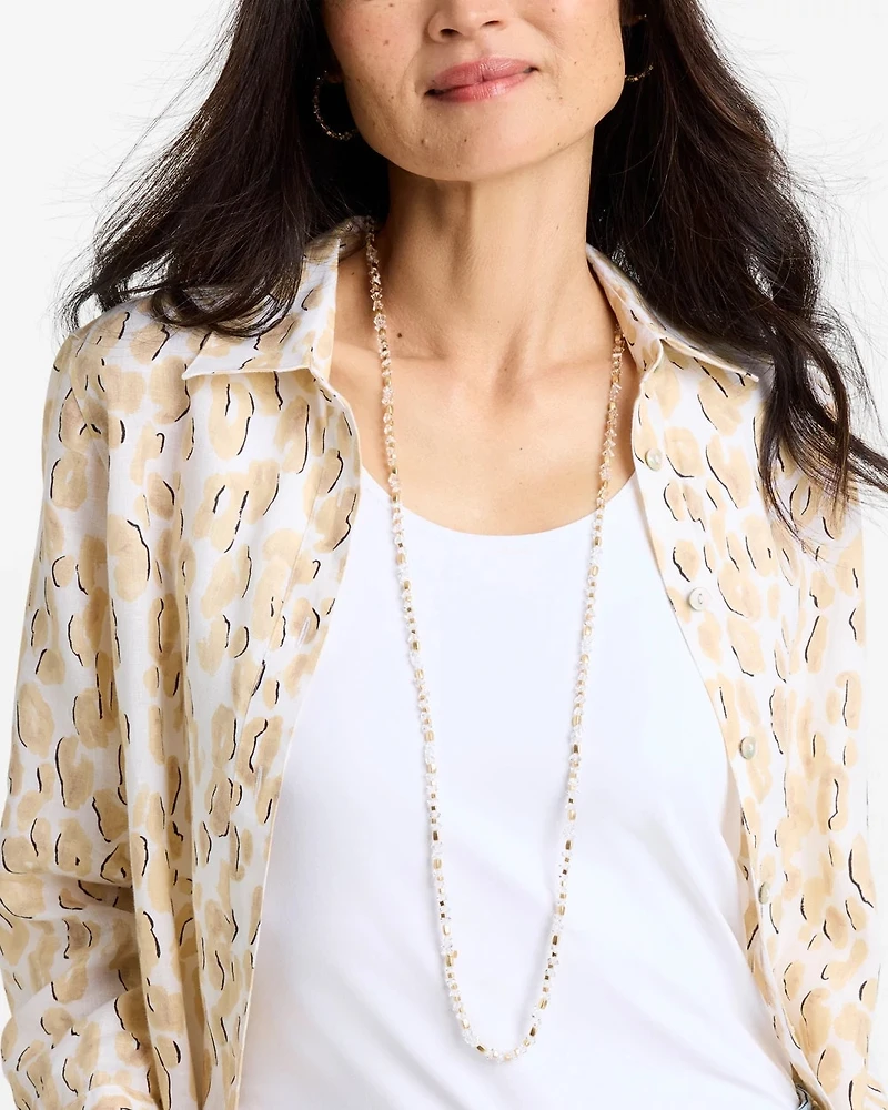 Sea Foam Long Single-Strand Necklace