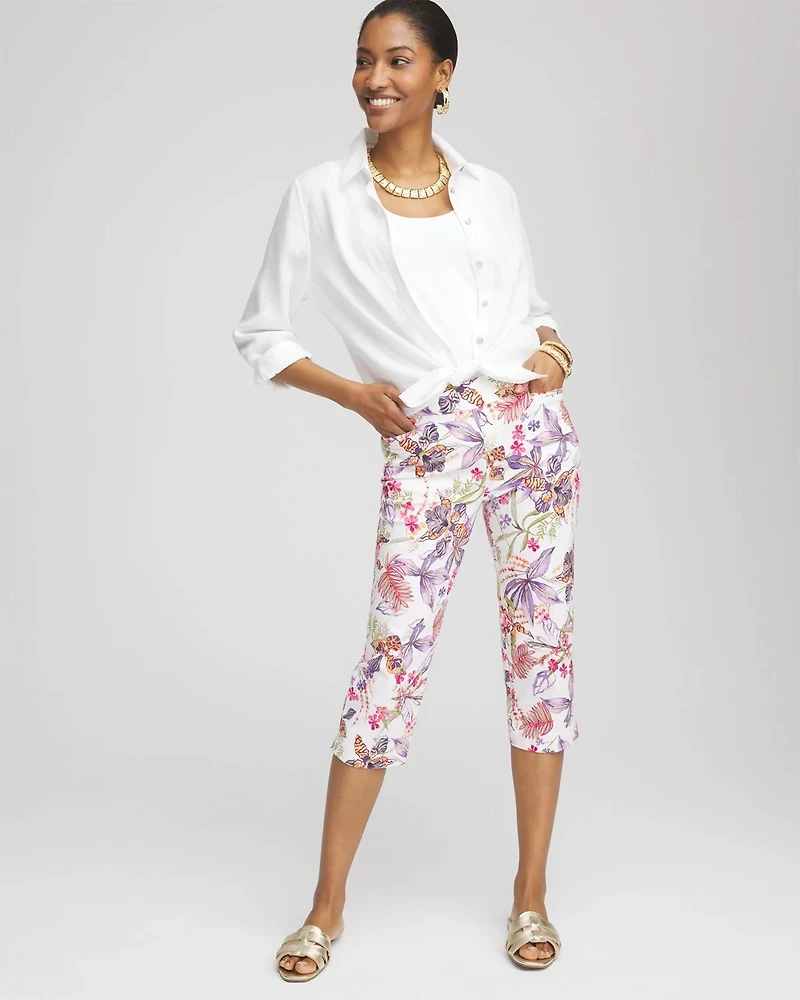 Brigitte™ Floral Pull-On Capri Pants