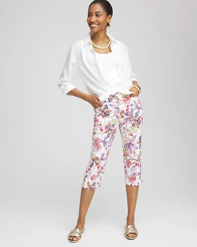 Brigitte™ Floral Pull-On Capri Pants