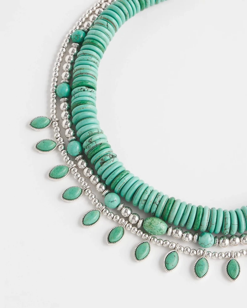 Chico's Originals Short Turquoise Stone Convertible Necklace