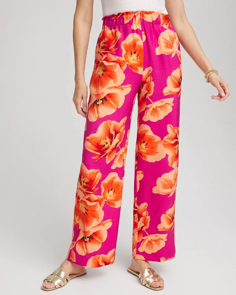 Tropical Smocked Pull-On Pants