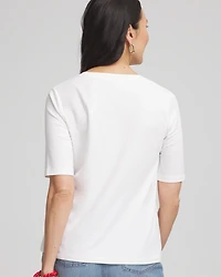 Coral Print V-Neck Perfect Tee