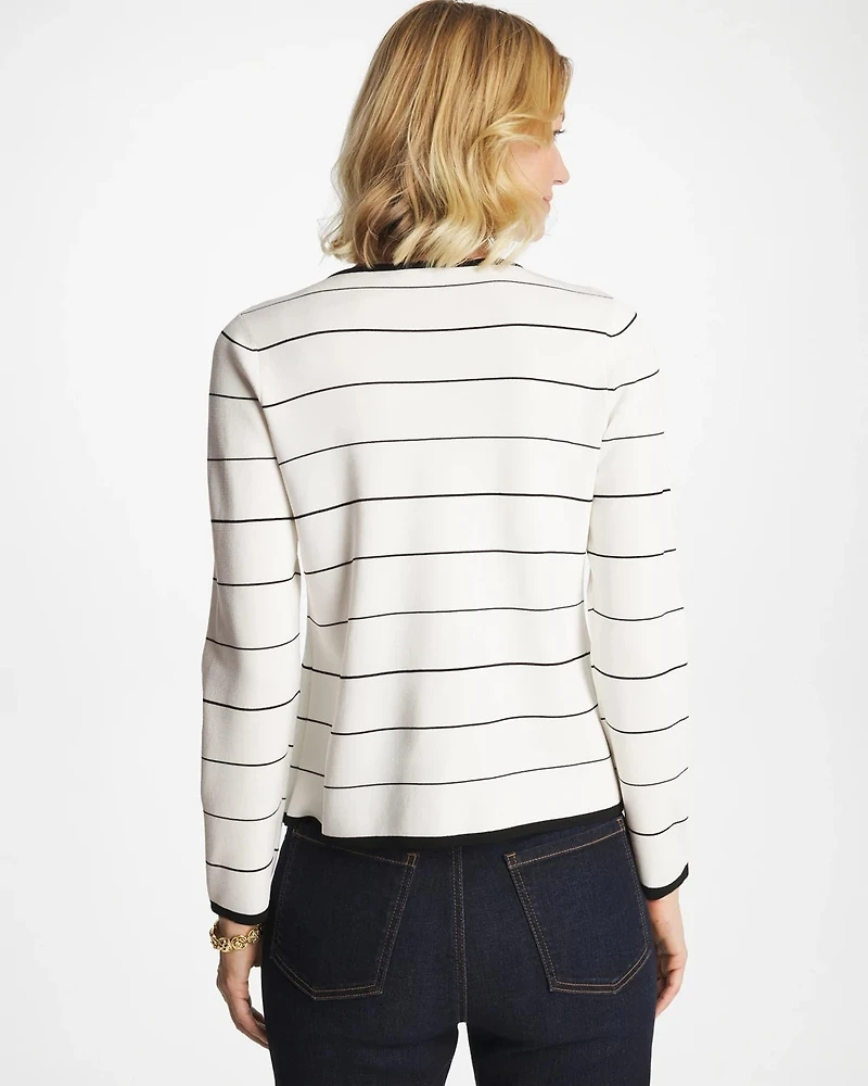 Contrast Tipped Sweater Blazer