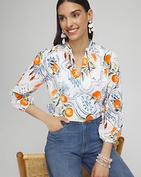 Tropical Eyelet Sleeve Shirt
