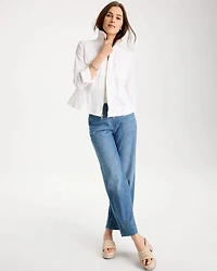 Poplin Cotton Lace Peplum Jacket