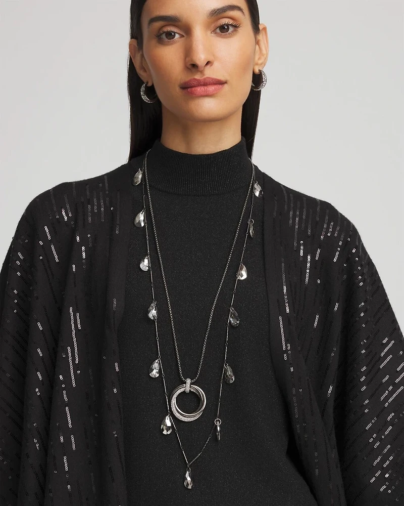 Hematite Teardrop Long Necklace