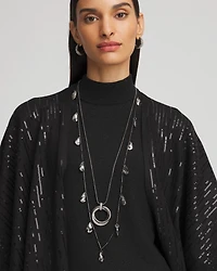 Hematite Teardrop Long Necklace
