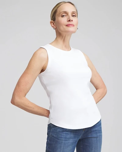 Ribbed High Neck Tank
