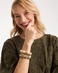 Green Stretch Bangle Set of Five