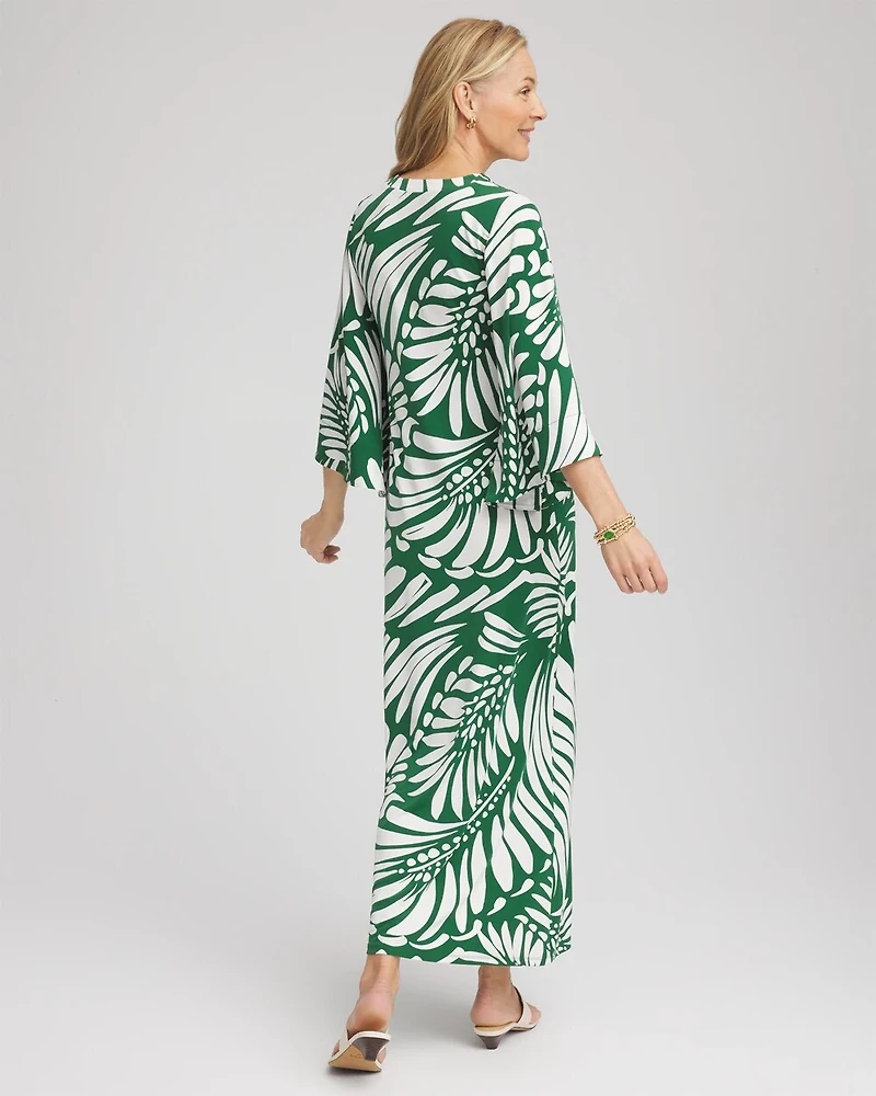 Palm-Front-Motif Beaded Knit Maxi Dress