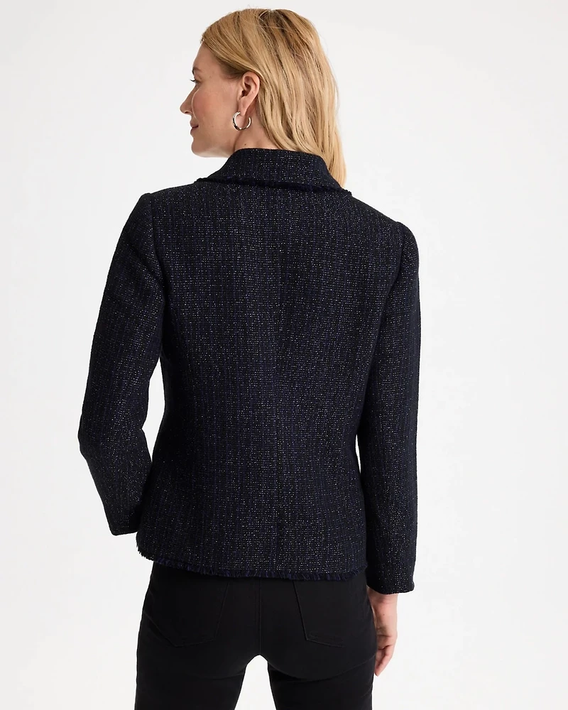 Tweed Fringe Blazer