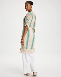 Rainbow Crochet Pointelle Vest