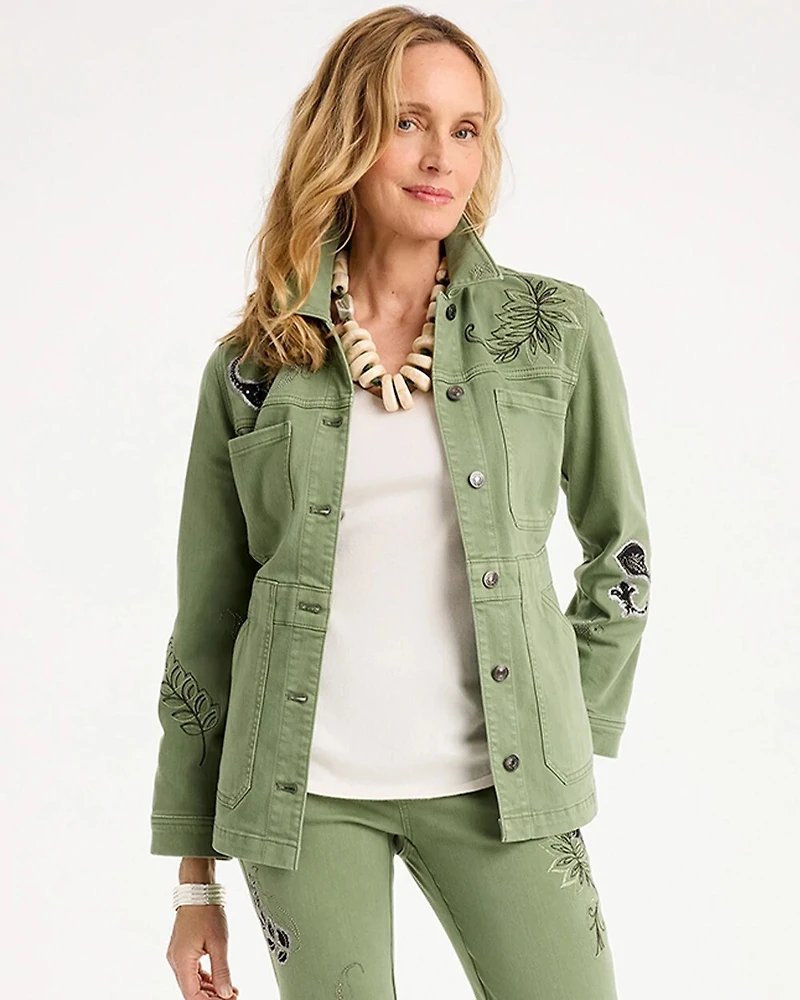 Embellished Utility Field Jacket