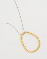 Mixed Metal Circle Pendant Necklace