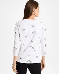 Zebra Print Pima 3/4 Sleeve Tee