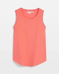 Ribbed Crochet-Trimmed Tank