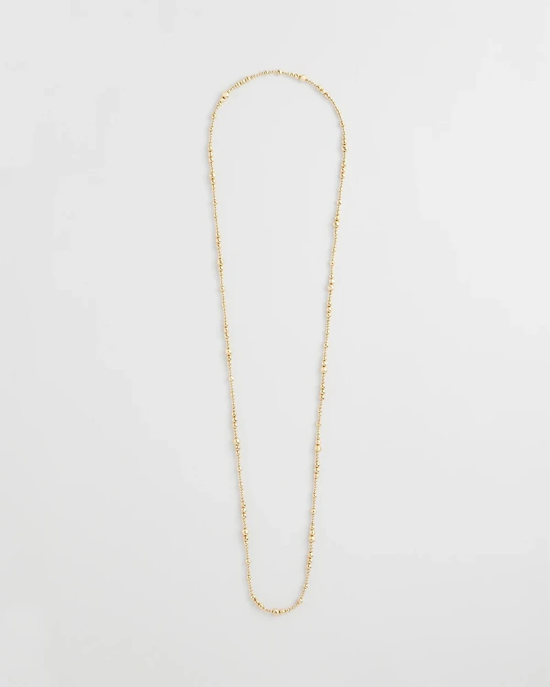 Goldtone Long Beaded Necklace