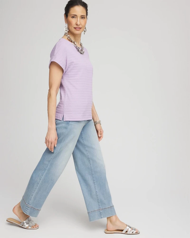 Cap Sleeve Textured Tee