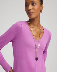 Amethyst Stone Link Chain Necklace