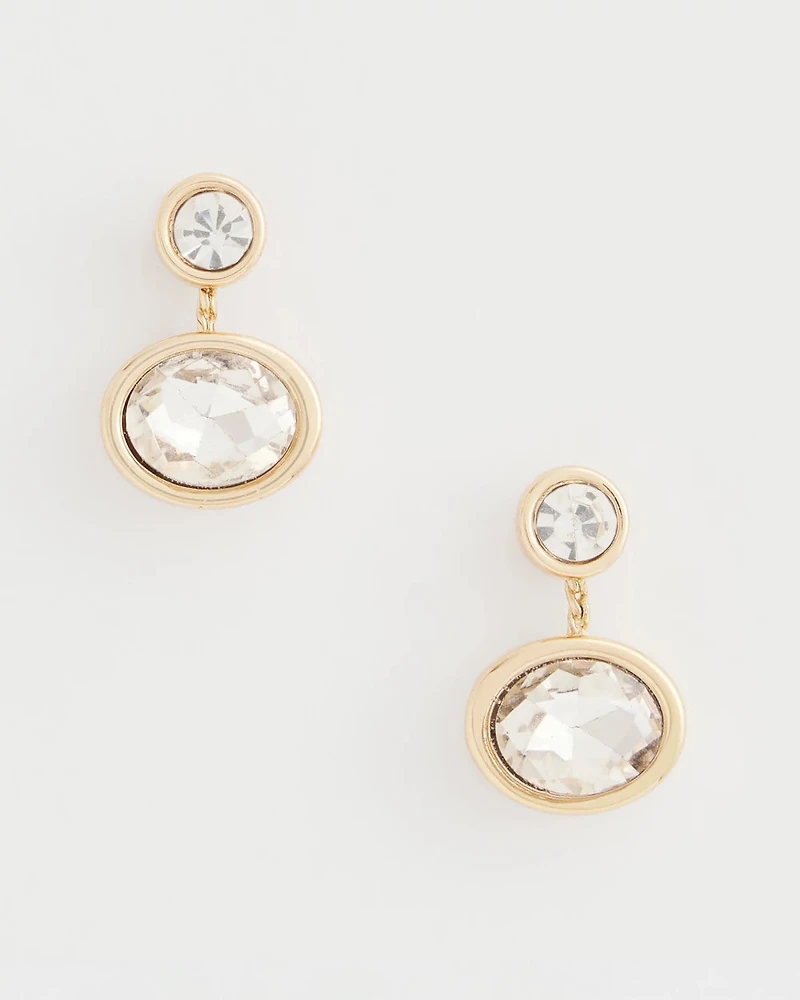 Goldtone Bezel Stud Earrings