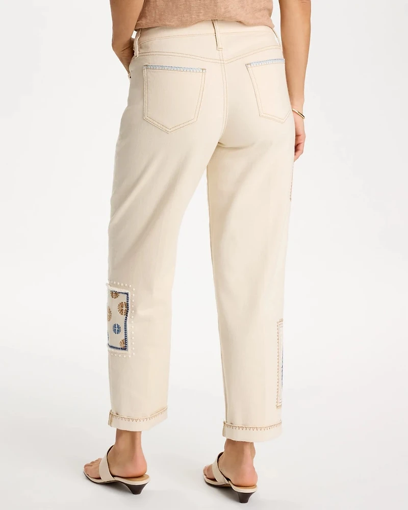 Patchwork Relaxed Boyfriend Jean