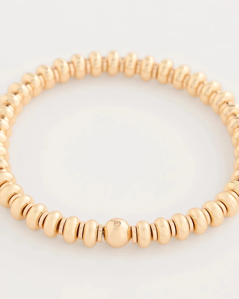 Goldtone Rounded Stretch Bracelet