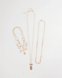 Convertible Pink & Gold Beaded Necklace