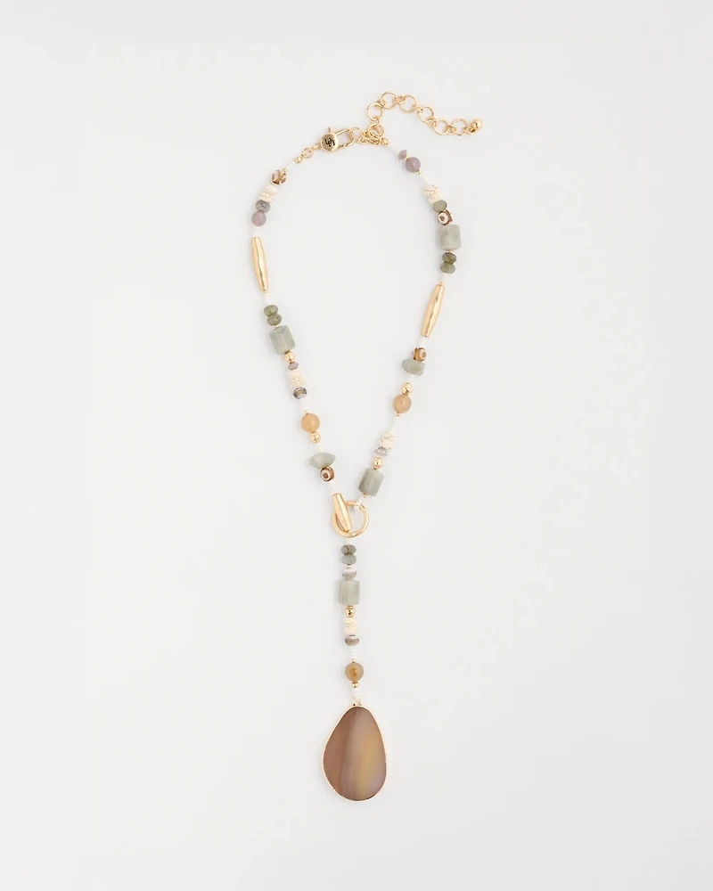 Genuine Stone Y-Necklace