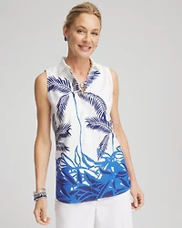 No Iron™ Palms Sleeveless Sateen Shirt
