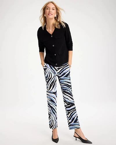 Emme Wide-Leg Abstract Animal Pants