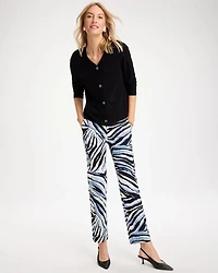 Emme Wide-Leg Abstract Animal Pants