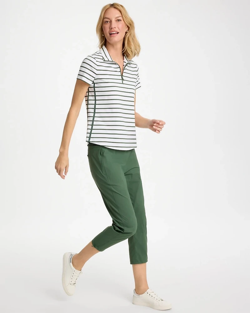 Zenergy® UPF Striped Half Zip Polo