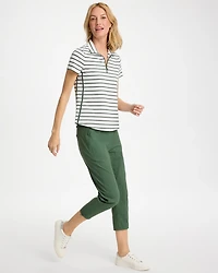 Zenergy® UPF Striped Half Zip Polo
