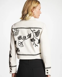 Ginkgo Embroidered Denim Jacket