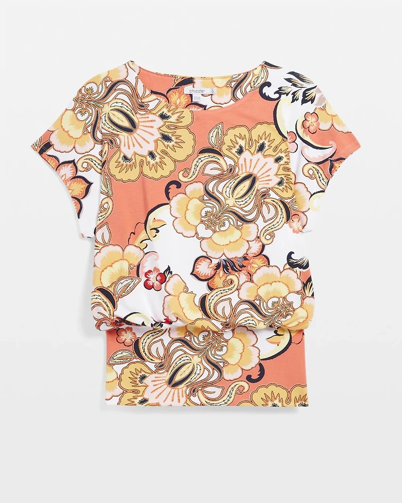 Touch of Cool™ Floral Banded Hem Top