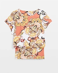 Touch of Cool™ Floral Banded Hem Top