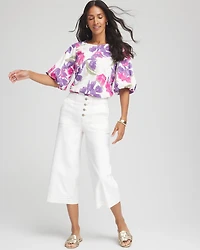 Floral Bubble Sleeve Top