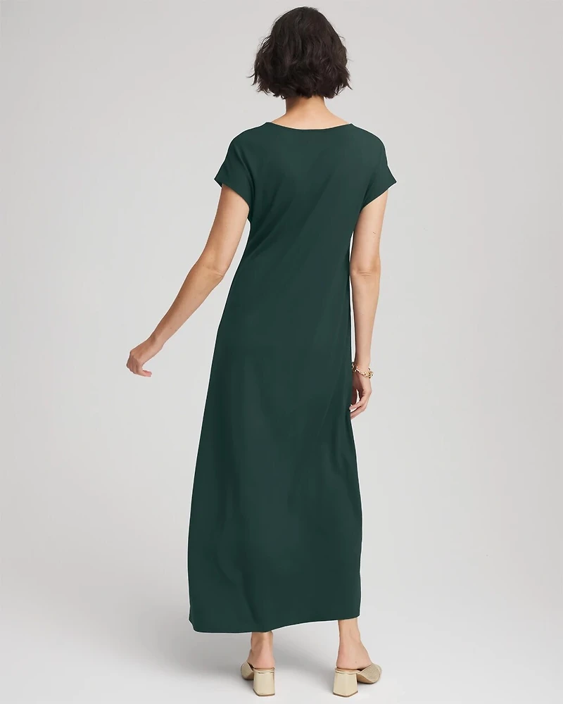 Dolman-Sleeve Ponte  Maxi Dress