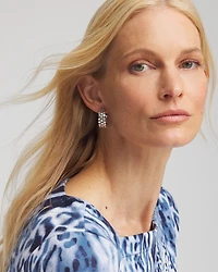 No Droop™ Clip-On Silver Hoop Earrings