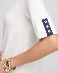 Pima Colorblock Bateau-Neck Tee