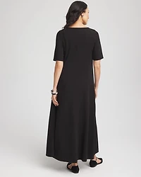Elbow-Sleeved Maxi Dress