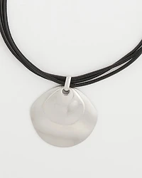 Silver Pendant On Cord