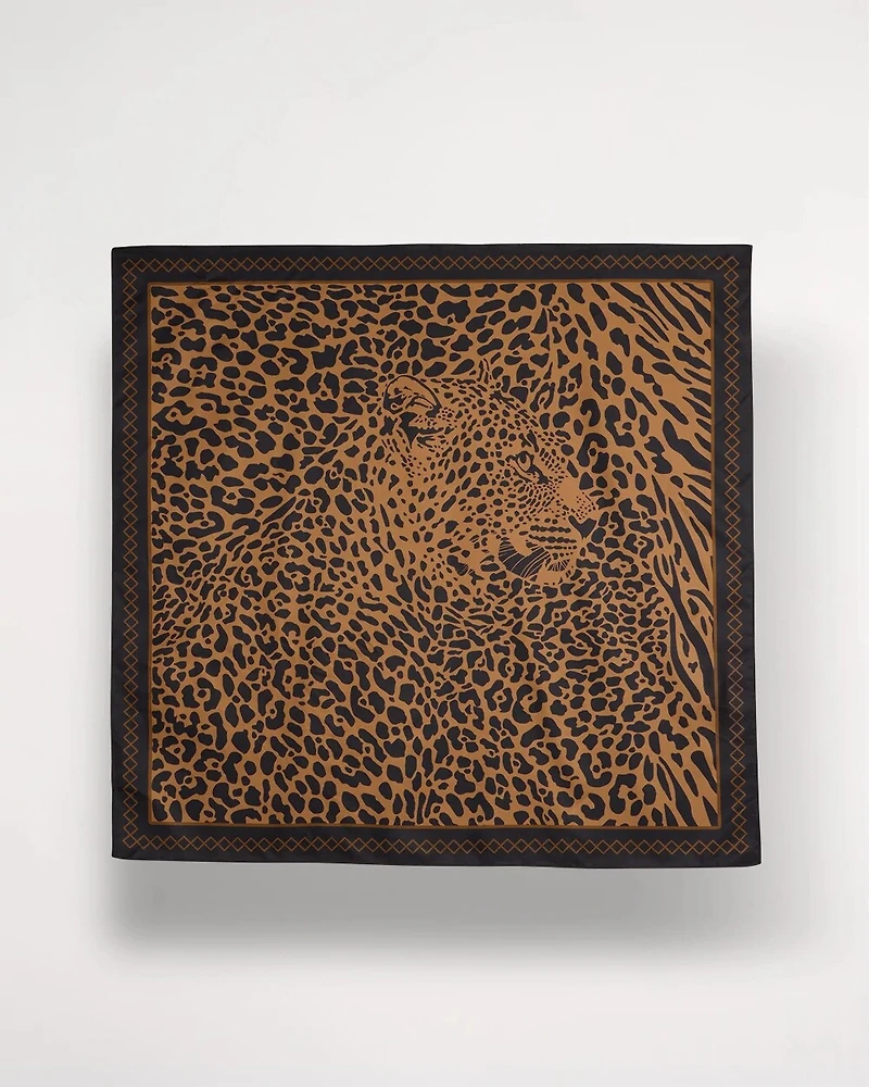 Animal Print Square Scarf