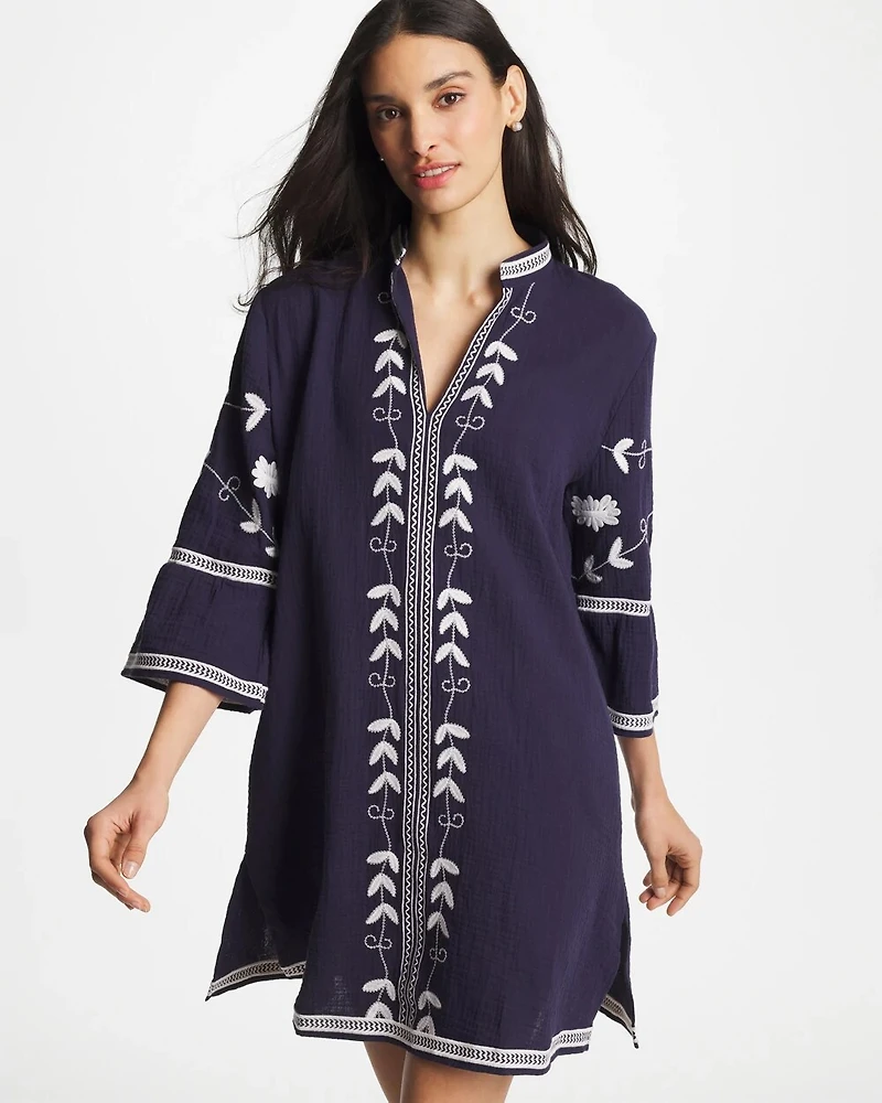Woven Embroidered Swim Cover-Up