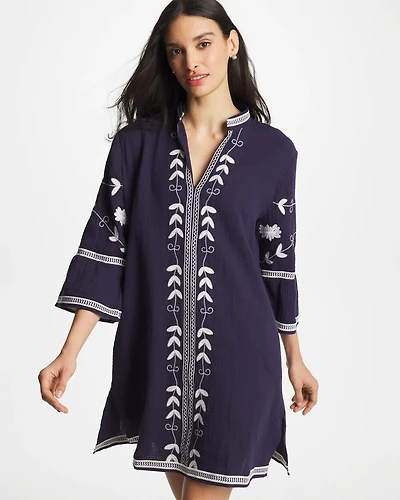 Woven Embroidered Swim Cover-Up
