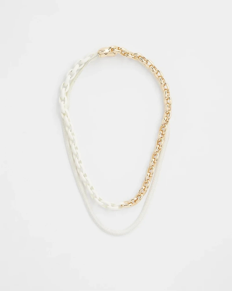 MagneticMix™ White Multistrand Necklace