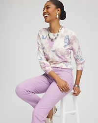 Floral Sequin Pullover Sweater